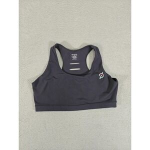 Peloton Sports Bra Womens XL Black Racerback Ventilated Logo Cutout Gym Workout‎